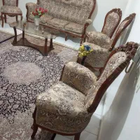 مبل استیل۸نفره همراه باجلو مبلی وعسلی ویترین چوبی|مبلمان خانگی و میز عسلی|تهران, تهرانسر شرقی|دیوار