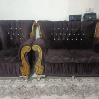 مبل هفت نفره قهوهای سوخته سالم بدون شکستگی