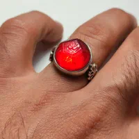 انگشتر لعل دستساز خطی