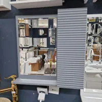 آینه باکس۶۰×۶۰ بامبو دستگیره بلوط،روشویی کابینتی|لوازم سرویس بهداشتی|بومهن, |دیوار