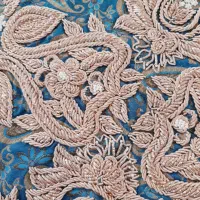 رومیزی ترمه سرمه سه‌تکه