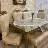 میز و صندلی شش نفره استیل تمام چوب فروش فوری