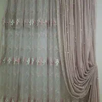 پرده اتاق خواب با زیر پرده و والان .صورتی|پرده، رانر، رومیزی|تهران, زرکش|دیوار