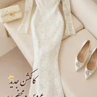 لباس گیپور سفید سایز ۳۸ تا ۴۲  نو