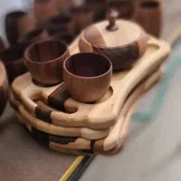 ست پذیرایی چوب گردو.روستیک مزه خوری