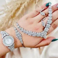 دستبند نقره ساعت نقره ست نقره ساعت با موتور ام جی