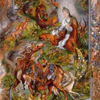 تابلوفرش ضامن آهو چله ابریشم