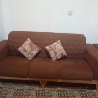 مبل 7نفره، روکش پارچه، بدنه چوب گردو، درحد نو|مبلمان خانگی و میز عسلی|کیاشهر, |دیوار