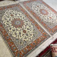 جفت قالیچه کاشان گل ابریشم