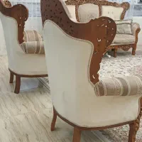 مبل ۹ نفره سلطنتی قهوه‌ای سفید شیری|مبلمان خانگی و میز عسلی|محمدشهر, محمدشهر|دیوار