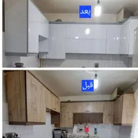 نصاب نصب روکش برچسب کابینت و کمد دیواری