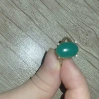 انگشتر نقره با نگین عقیق سبز|جواهرات|کرج, حصارک بالا|دیوار