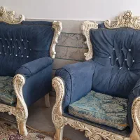مبل سلطنتی هفت نفره فیروزه ای