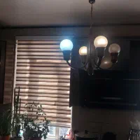 لوستر چهارشعله و تمام قطعات چوب|لوستر و چراغ آویز|تهران, شهرک پرواز|دیوار
