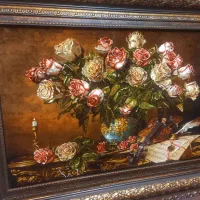 تابلو فرش دستباف گل رز سفید قاب اعلا golha|تابلو فرش|تهران, نارمک|دیوار