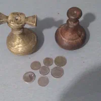 شاقول برنجی قدیمی و کلکسیونی و سکه قدیمی