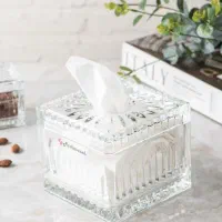 جا دستمال کریستال جعبه ای