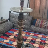 قلیان برنجی و چوب گردو
