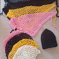 دست بافت باندانا و کلاه توری