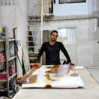 ساخت میزهای رزینی و انواع محصولات چوبی با رزین