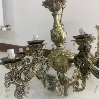 لوستر برنز ۸شاخه. نو|لوستر و چراغ آویز|کرمانشاه, |دیوار