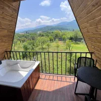 کلبه تک خاب جکوزی دار نوساز نزدیک ب تنکابون