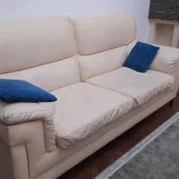 مبل ۷نفره چرمی لیمویی کمرنگ