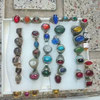 انگشتر های زنانه مردانه با سنگهای قیمتی عقیق|جواهرات|میانه, |دیوار