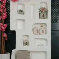 ساخت شلف و میز طرح سنگ|کتابخانه، شلف، قفسه‌های دیواری|آزادشهر, |دیوار