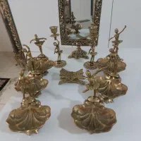 سفره هفت سین برنز با آینه شمعدان و رحل قران