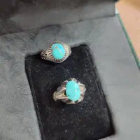 دو عدد فیروزه عجمی نیشابوری فوق کلکسیونی و مغز