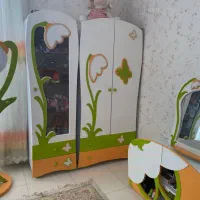 سرویس خواب دو حالته چوبی نوزاد-نوجوان|تخت و سرویس خواب|تهران, ستارخان|دیوار