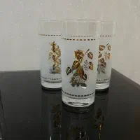 لیوان طرح گل طلایی ترک