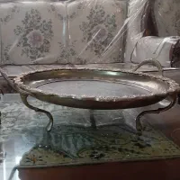 ظرف برنجی پایه دار قدیمی