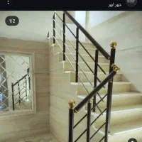 اجرای نرده استیل راه پله.پله گردون،دوجداره|خدمات پیشه و مهارت|ابهر, |دیوار