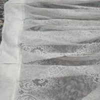 پرده تور رنگ طوسی دو عدد