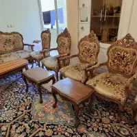 مبل سلطنتی با چوب گردو فوق العاده سالم|مبلمان خانگی و میز عسلی|اصفهان, سنبلستان|دیوار