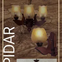 تولید و پخش لوستر چوبی سپیدار|لوستر و چراغ آویز|خاوران, |دیوار