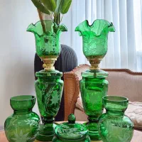 ست پنج تیکه سبز قدیمی