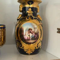 گلدان سورمه ای طلایی