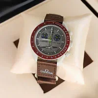 ساعت مچی امگا سواچ سه موتوره قهوه ای زرشکی|ساعت|اصفهان, نقش جهان|دیوار