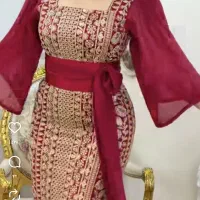 لباس مجلسی وچادر ژاپنی نگینی دوخته نشده