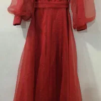 پیراهن مجلسی حریر قرمز شاین سایز ۴۲