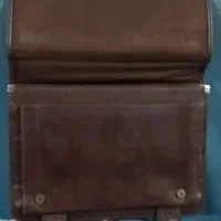 کیف  قفل رمز دار دوشی چرم  قهوه ای