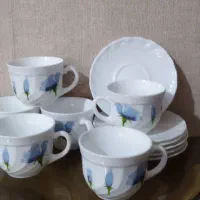 فنجان چای و نلبکی همه سالم
