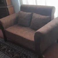 مبل دو نفره تک همراه میز چوبی|مبلمان خانگی و میز عسلی|بهشهر, |دیوار