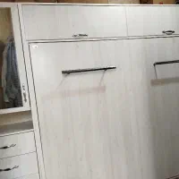 تخت کمجا 2 نفره با کمد  تمام ام دی اف در حد نو