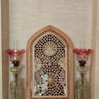 یک جفت گره سازی ،گره چینی  اصیل با شیشه رنگی