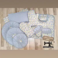 سروبس آشپزخونه با پارچه کتان نخ