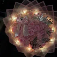 دسته گل های رز روبانی جاودان